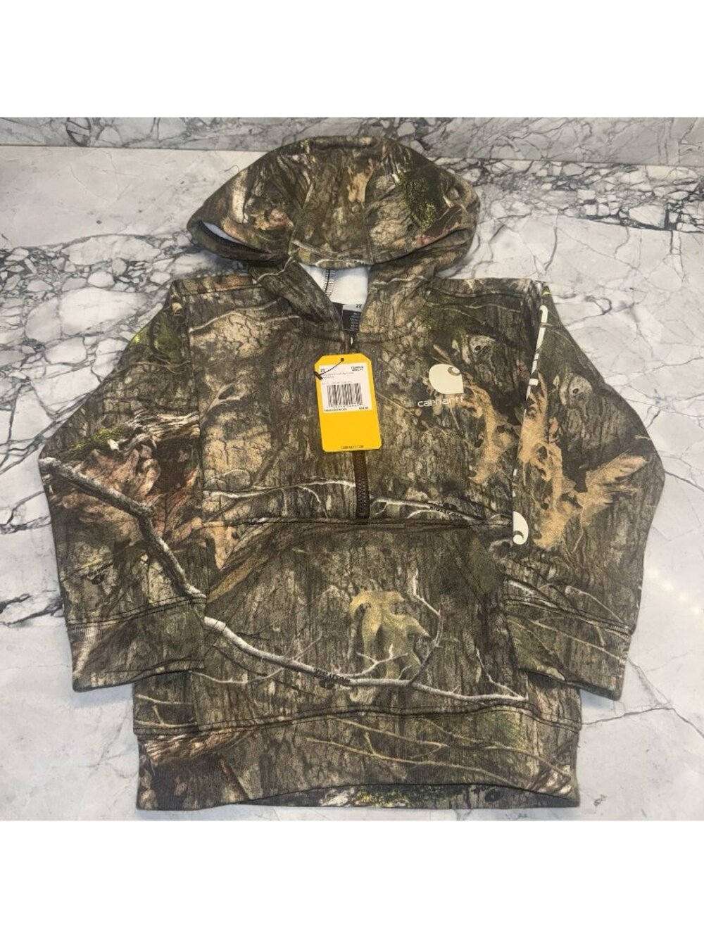 Carhartt Toddler Boys 2T Camo Half Zip Pullover Hoodie NEW